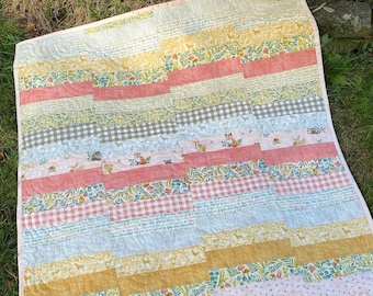 PDF baby quilt pattern, quick and easy, jelly roll pattern, A Tricky Path