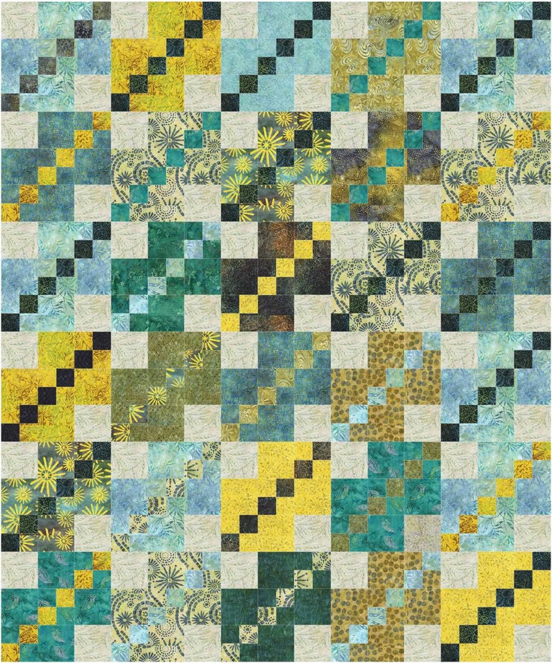 PDF Patchwork Quilt Pattern.five Sizes Baby Lap Twin Etsy