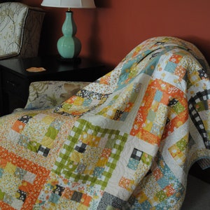 PDF Quilt Pattern.... Easy... one jelly roll ...Market Square image 7