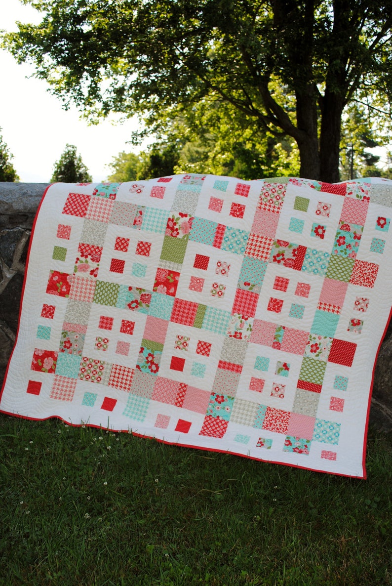 Baby Quilt Pattern.....Lap Quilt or coverlet pattern...Layer Cake and Fat Quarter friendly, .., City Blocks image 2