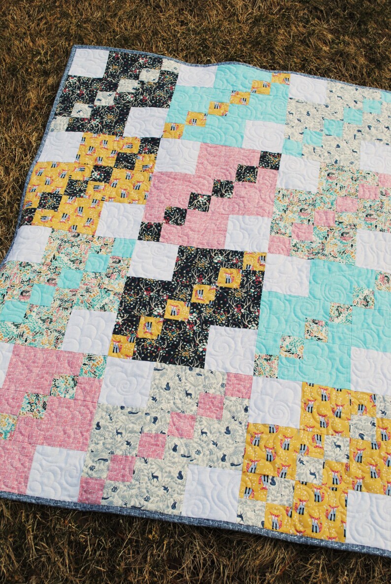 PDF Patchwork Quilt Pattern.five Sizes Baby Lap Twin Etsy