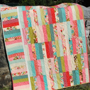 PDF Quilt Pattern.....Jelly Roll and Fat Quarter friendly, ..Baby, Lap and Twin size, P.S. I Love You image 2