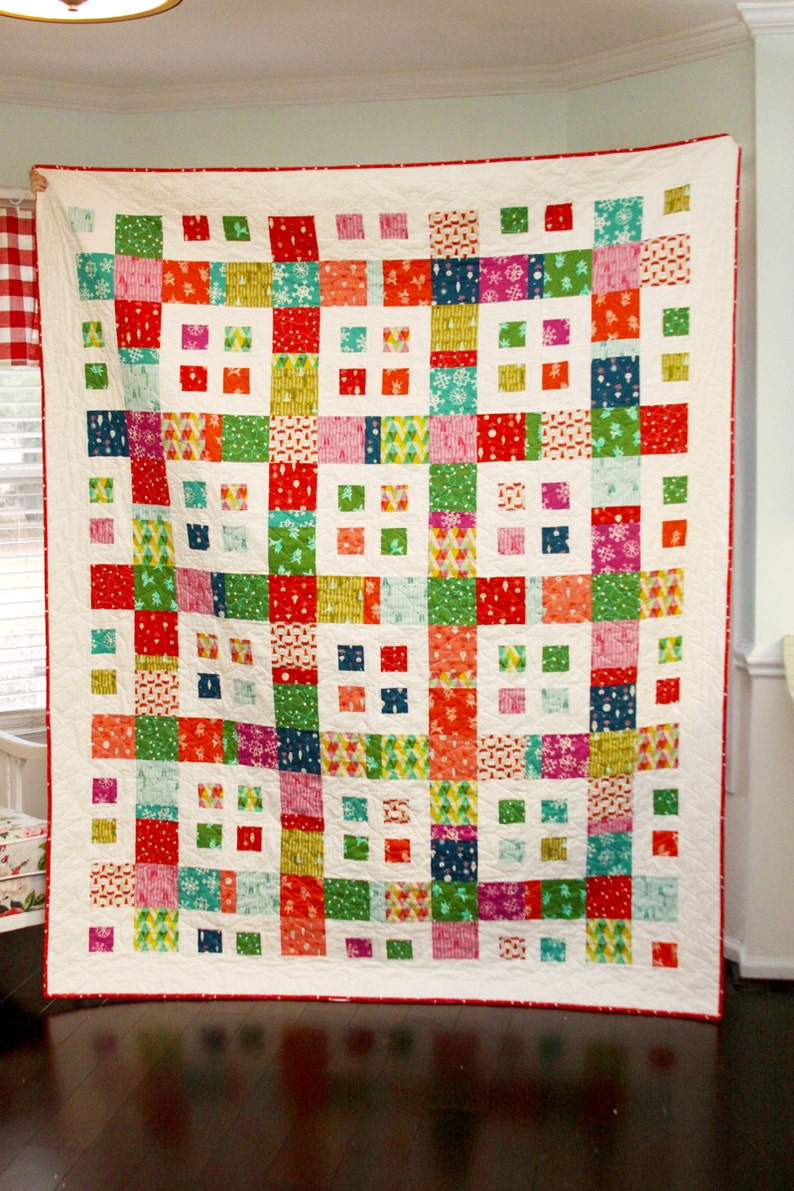 Baby Quilt Pattern.....Lap Quilt or coverlet pattern...Layer Cake and Fat Quarter friendly, .., City Blocks image 1