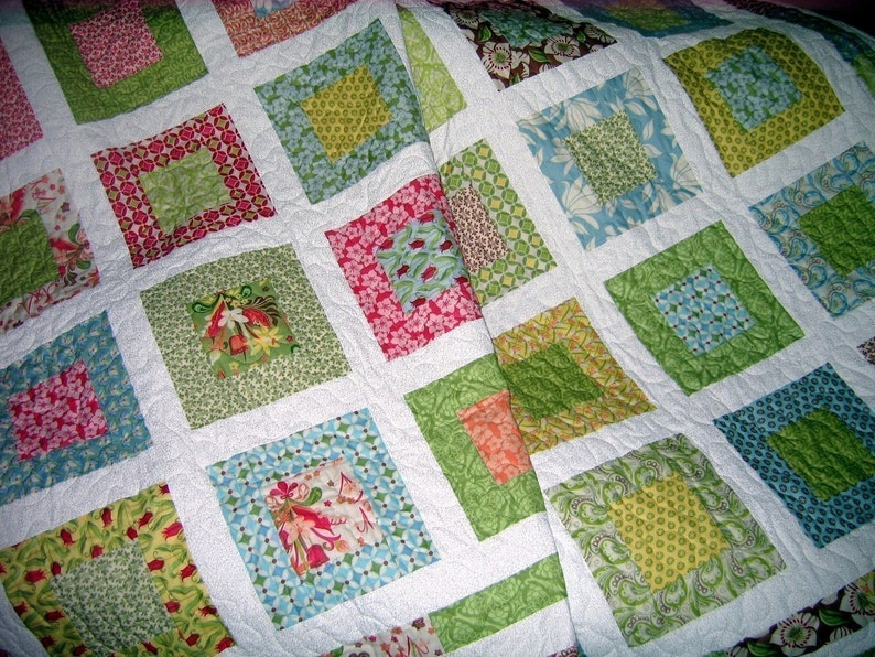 PDF Quilt Pattern, Lap or Baby size....Quick and Easy, Layer Cake or Fat Quarters, San Francisco Window Boxes image 6