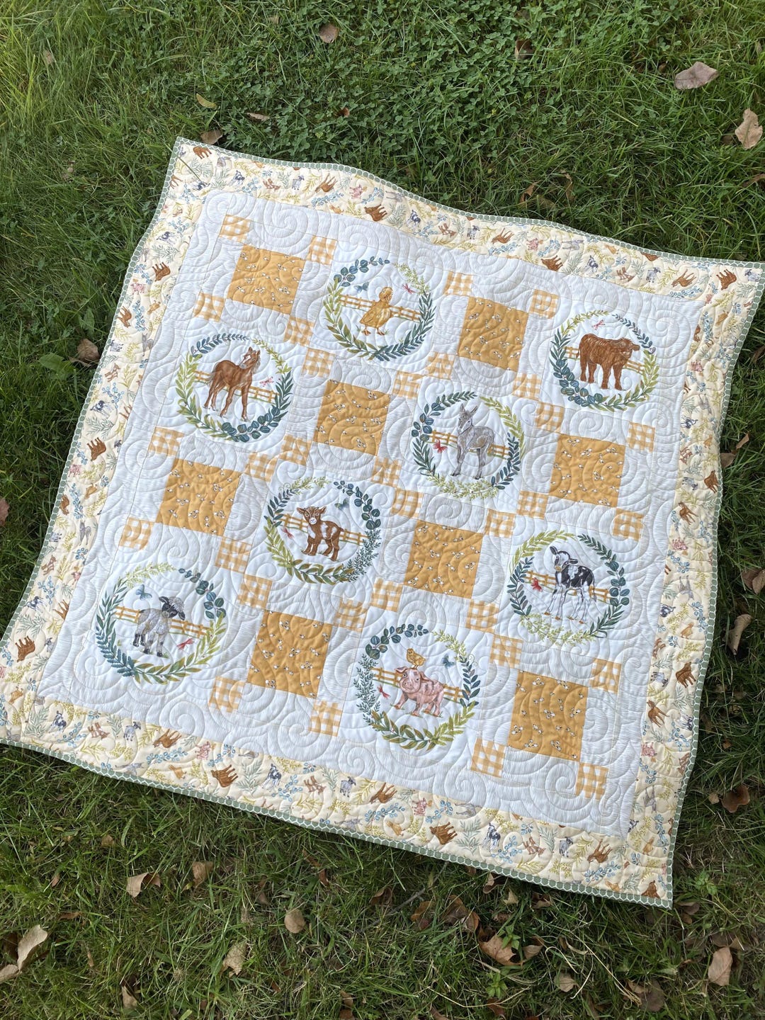Farm Panel Pattern PDF Pattern, Willow Farm Panel Pattern, Easy and Fast Baby Quilt ...