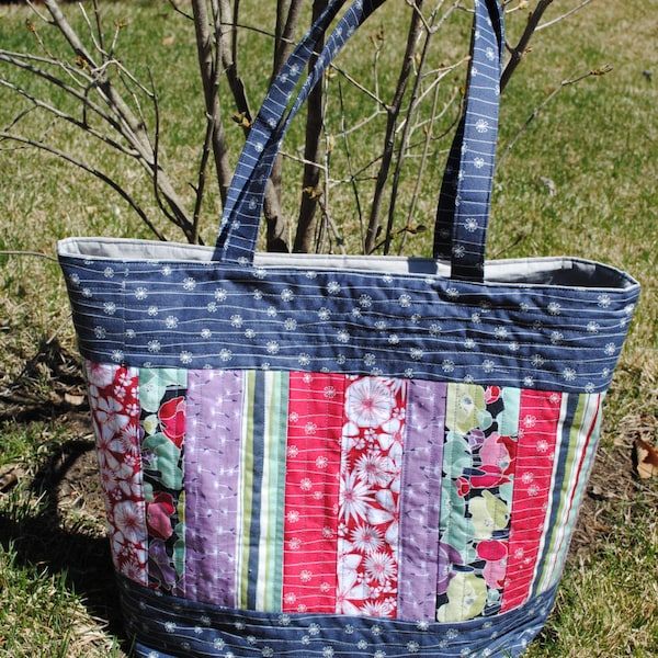 Patrón de bolso de mano de patchwork, bolso grande acolchado, bolso Mary Elizabeth