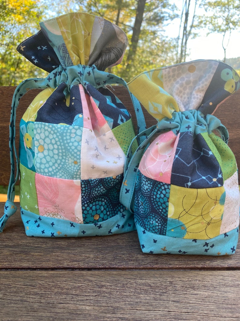 PDF Patchwork Drawstring Bag PATTERN Mini Charm and Scrap - Etsy