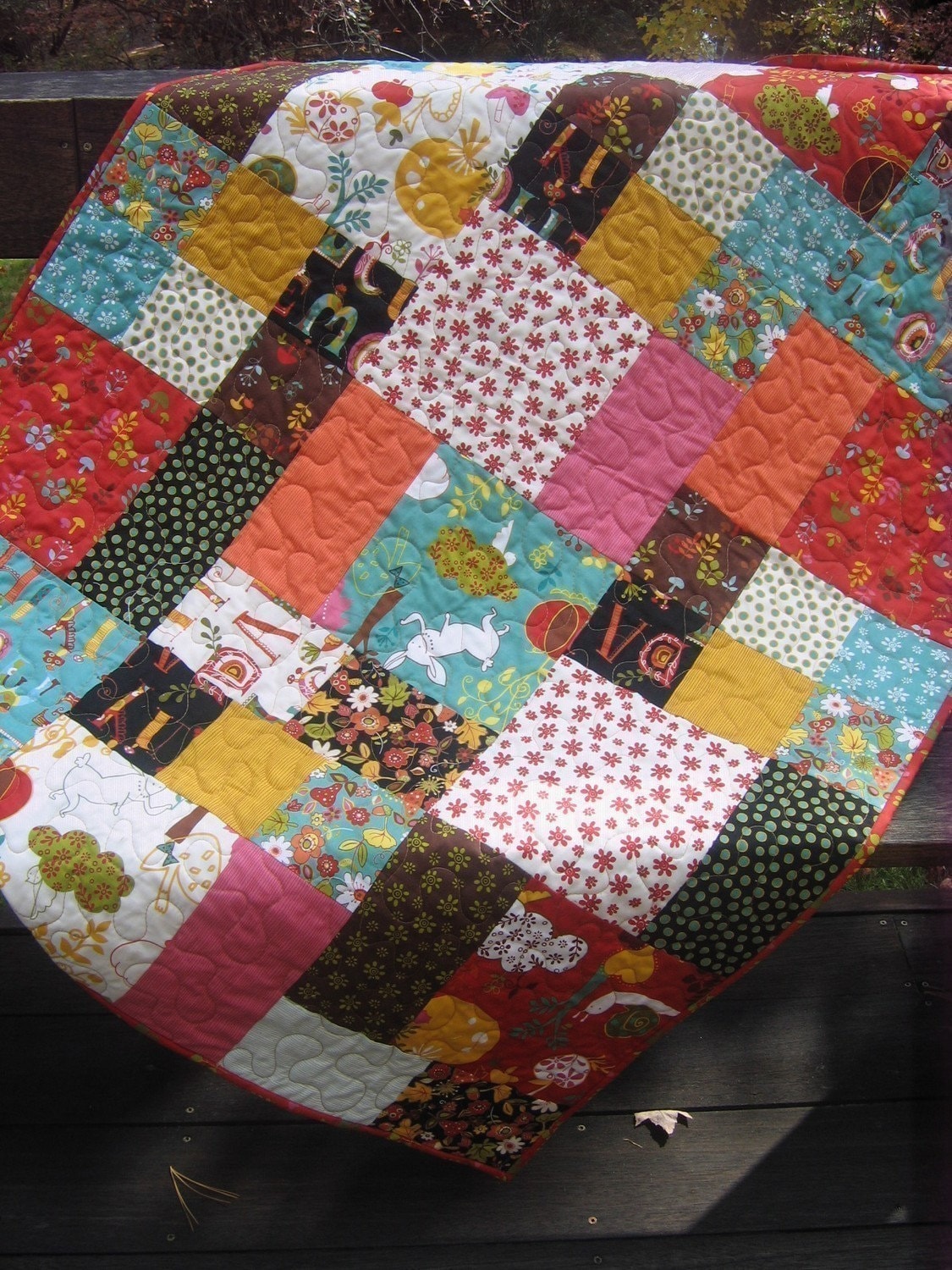 pdf quilt patterneasy and quicktwo sizes flowers in etsy