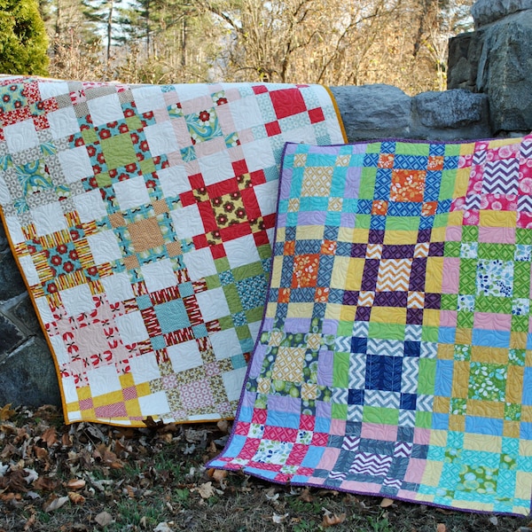 PDF Baby, Lap or Twin QUILT PATTERN...., Layer Cake, Fat Quarter and Fat Eighth friendly, Crossroads