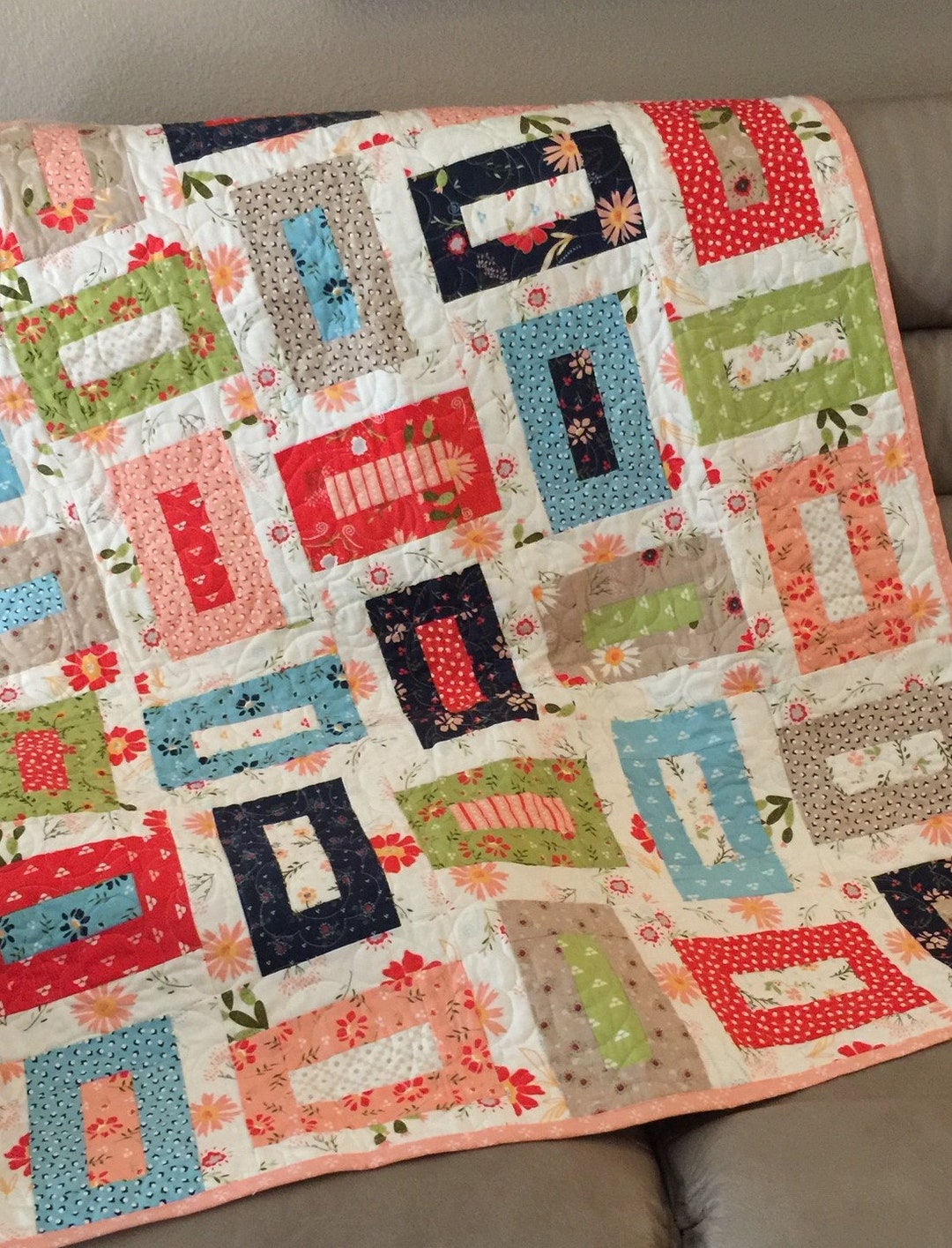 QUILT PATTERN, Five Sizes Baby to Kinglayer Cake or Charm Packs or Fat Quarters, Cozy Nights