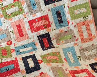 PDF QUILT PATTERN, five sizes baby to king    ...Layer Cake or Charm Packs  or Fat Quarters, Cozy Nights