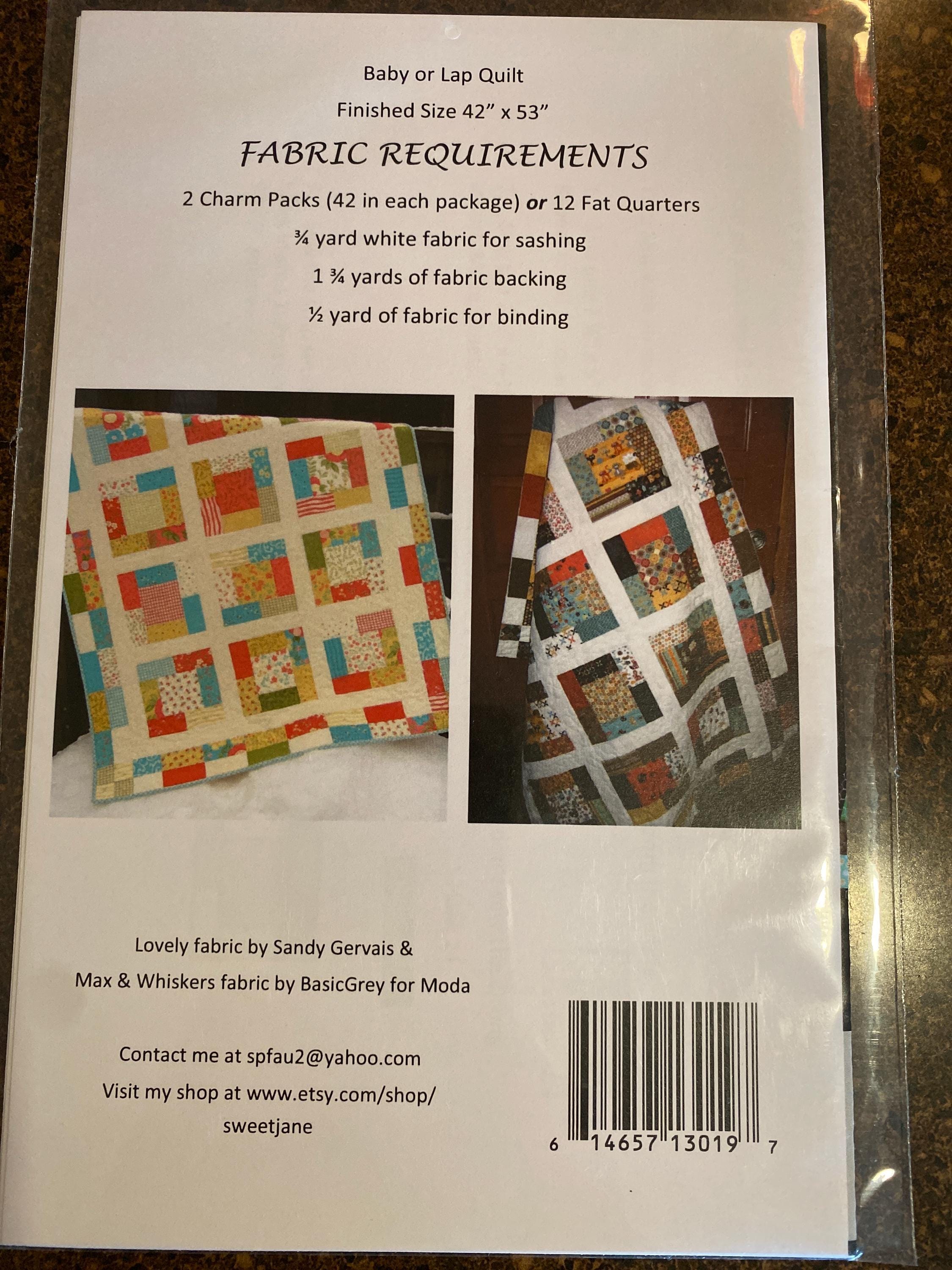 PDF Quilt Pattern....baby or Lap Size, Quick and Easy Charm Squares or ...