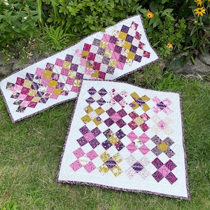 PDF Patchwork Table Runner, 2 projects, uses charm squares, Ducks in a Row.