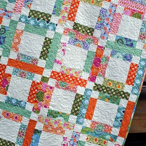 PDF Quilt PATTERN ....One Jelly Roll, Easy and Quick, Grandma Mary's Five Patch image 2