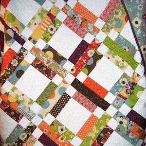 PDF Quilt PATTERN ....One Jelly Roll, Easy and Quick, Grandma Mary's Five Patch image 5