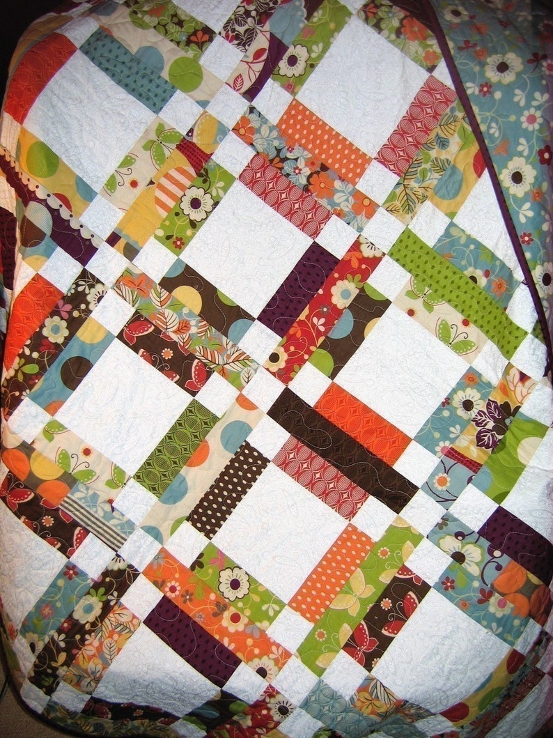 PDF Quilt PATTERN ....One Jelly Roll, Easy and Quick, Grandma Mary's Five Patch image 5