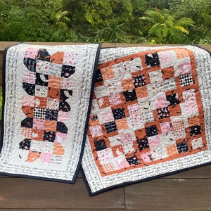 PDF Patchwork Table Runner Pattern....two different projects, Quick and Easy...Uses Mini Charm Squares, A Bit Of Charm