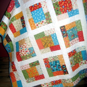 PDF Quilt Pattern....Baby or Lap Size, Quick and Easy Charm Squares or Fat Quarters, A Sunday Charmer image 4