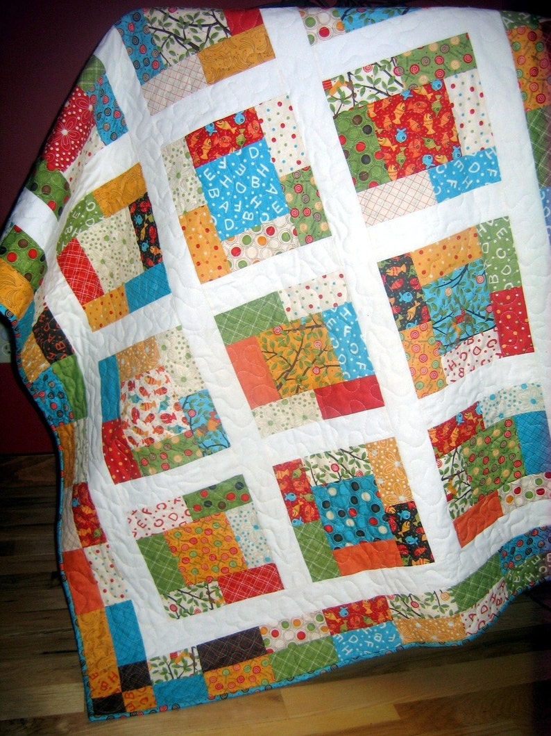 PDF Quilt Pattern....Baby or Lap Size, Quick and Easy Charm Squares or Fat Quarters, A Sunday Charmer image 4