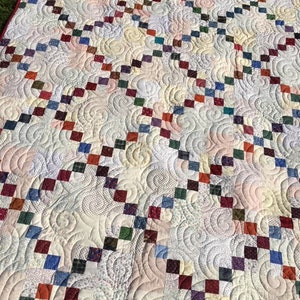 PDF quilt PATTERN, baby, lap twin, full/queen, king size  Fat Quarters or scraps ...Quick and easy, Across the Sea