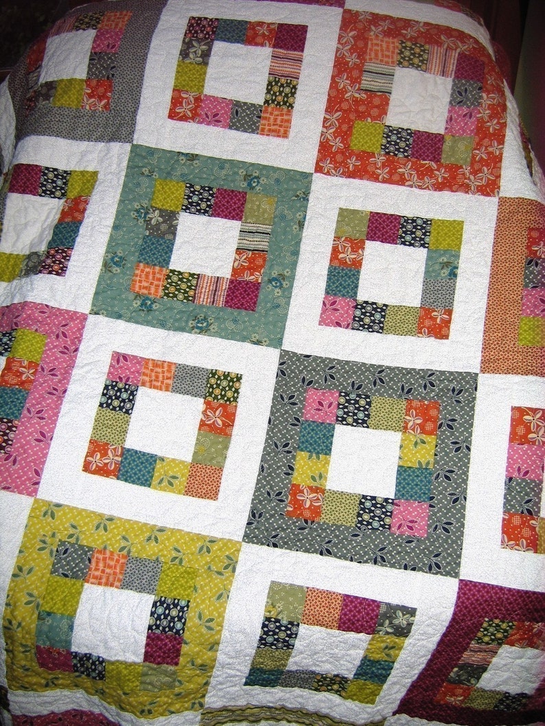 PDF Quilt Pattern.... Easy... one jelly roll ...Market Square image 5