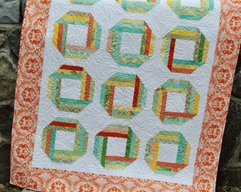 PDF QUILT PATTERN, baby or lap quilt pattern....Layer Cakes, Honey Buns or Fat Quarters, Journey