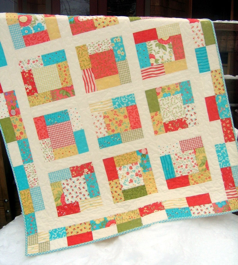 PDF Quilt Pattern....Baby or Lap Size, Quick and Easy Charm Squares or Fat Quarters, A Sunday Charmer image 2