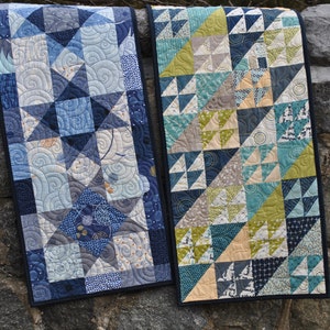 Patchwork Table Runner Pattern....two different projects, Quick and Easy...ONE Charm Square Pack, Twice as Nice