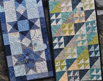 Patchwork Table Runner Pattern....two different projects, Quick and Easy...ONE Charm Square Pack, Twice as Nice