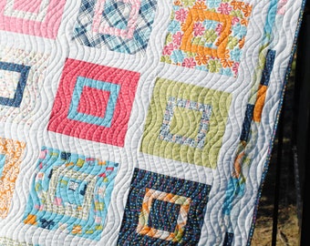 PDF Baby or Lap Quilt Pattern, ...Layer Cake or Fat Quarters, Sweet Jane's Lovie