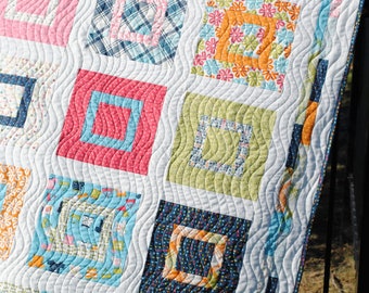 PDF Baby or Lap Quilt Pattern, ...Layer Cake or Fat Quarters, Sweet Jane's Lovie