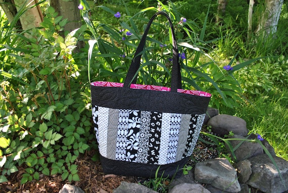 Patchwork Tote Bag PATTERN, Large Quilted Tote, Mary Elizabeth Bag