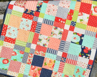 PDF Baby QUILT PATTERN....Quick and Easy...2 Charm Square Packs, Lap, Twin and Full and Queen Sizes...Family Ties