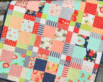 PDF Baby QUILT PATTERN....Quick and Easy...2 Charm Square Packs, Lap, Twin and Full and Queen Sizes...Family Ties