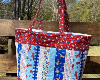 PDF Patchwork Tote Bag PATTERN, Large Quilted Tote, Mary PDF Patchwork Tote Bag PATTERN, Large Quilted Tote, Mary