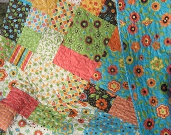 Quilt Pattern.....Baby and large Lap size, Easy and Quick ... Flowers in the Garden