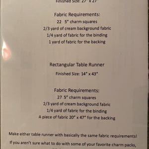 Patchwork Table Runner, 2 projects, uses charm squares, Ducks in a Row. image 2