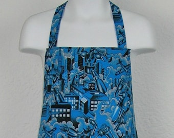 Tween Apron With Tokyo Bots Fabric