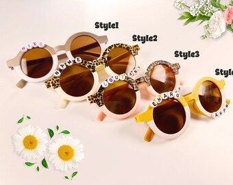 Personalisierte Namens-Farbblock-Sonnenbrille| Pastell-Sonnenbrille| Gänseblümchen-Sonnenbrille|