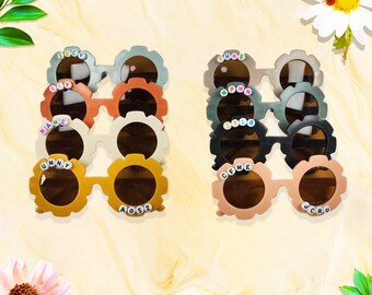Personalized Name Sunglasses for Kids, Daisy Glasses, Baby Girl Sunglasses, Toddler Glasses, Custom Sunglasses, Flower Sunglasses