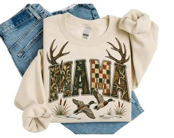 Mama Antler Duck Reed Shirt, Trendy Mama Graphic Tee, Nature Lover Sweatshirt, Comfort Colors Mom Life