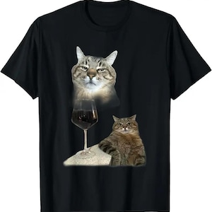 Funny Wine Cat Dank Meme Shirt, Gift for Woman and Man, Unhinged Sweatshirt, Silly Cats Hoodie, Goofy Ahh Shirt, Vintage Inappropriate Tees