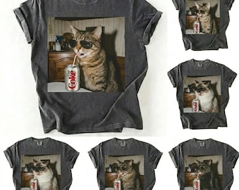 Tabby Cat Sunglasses Diet Coke Shirt, Funny Meme Cat Hoodie, Sarcastic Animal Sweatshirt, Cat Lover Tee, Gift for Cat Owner