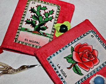 Mexican Loteria, Mexican Needle Book, Sewing Notions, Quilting Notions, Loteria Fabric, Loteria Kitsch, Mexican Folk Art, Loteria Card