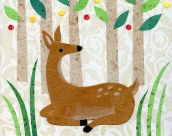 Deer In Woods Print