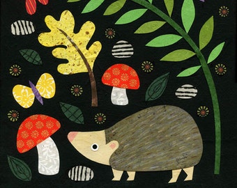 Hedgie in the Woodland Meadow Print