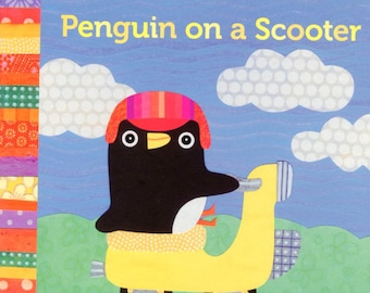 Libro de cartón El pingüino en una moto