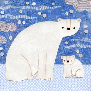 Twilight Polar Bears Print