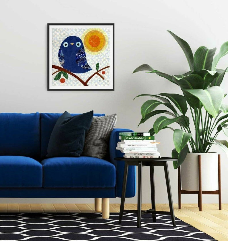 Blue Bird on a Branch Print image 3