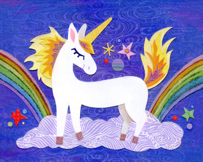 Unicorn Rainbow Print | Etsy